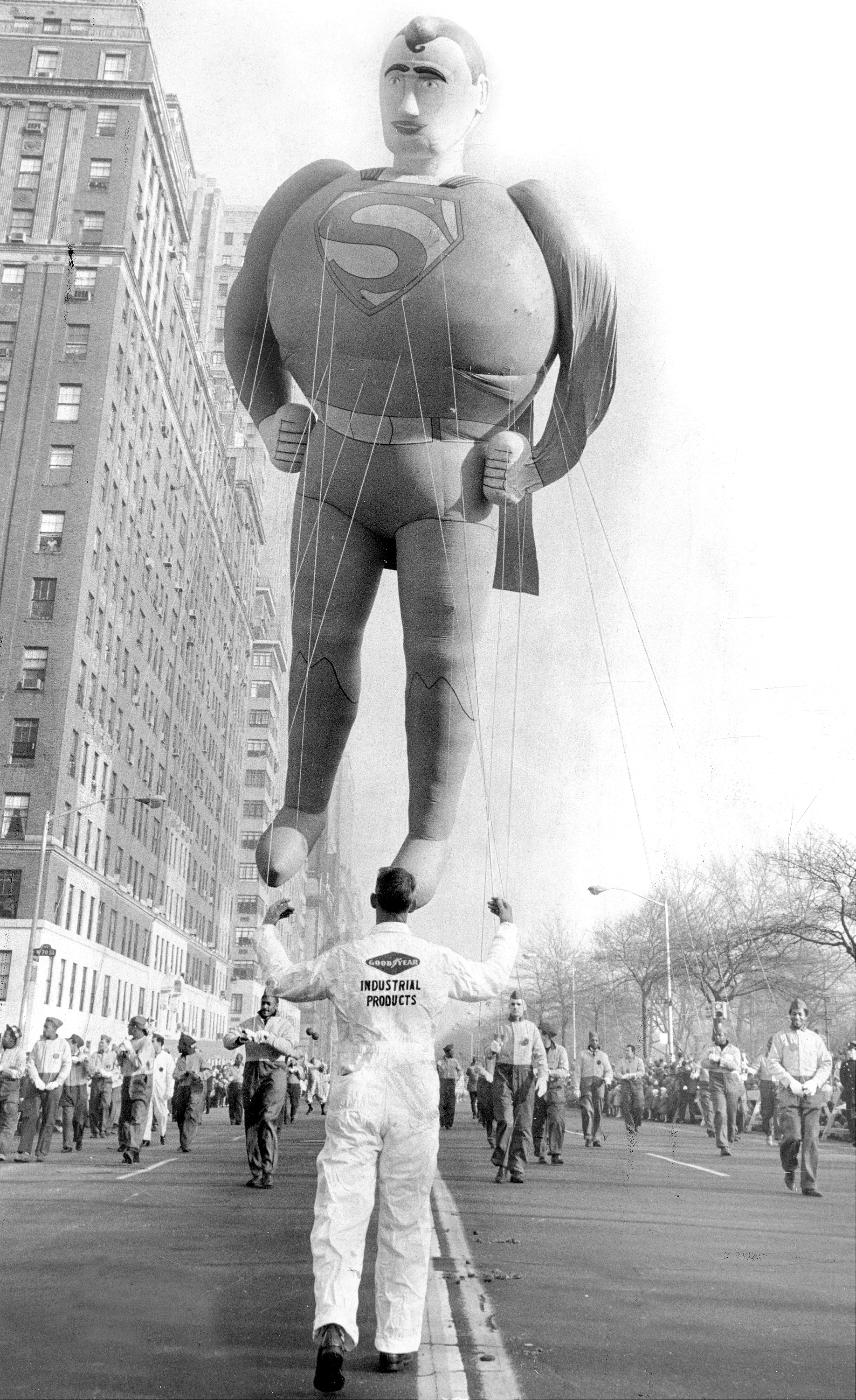 It’s not a bird and it’s not a plane, it’s Superman in Macy’s Thanksgiving Day parade. (Photo by Paul DeMaria/NY Daily News Archive via Getty Images)