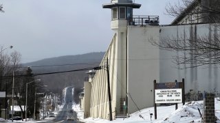 FILE - The Clinton Correctional Facility sits along Cook Street, Sunday, Jan. 15, 2017, in Dannemora, N.Y. New York's prison system punished more than 2,000 prisoners by putting them in solitary confinement and stripping them of family visitation rights and parole hearings after drug tests resulted in false positives, according to a report made public on Thursday, Nov. 30, 2023, by the state Inspector General. (AP Photo/Mel Evans, File)