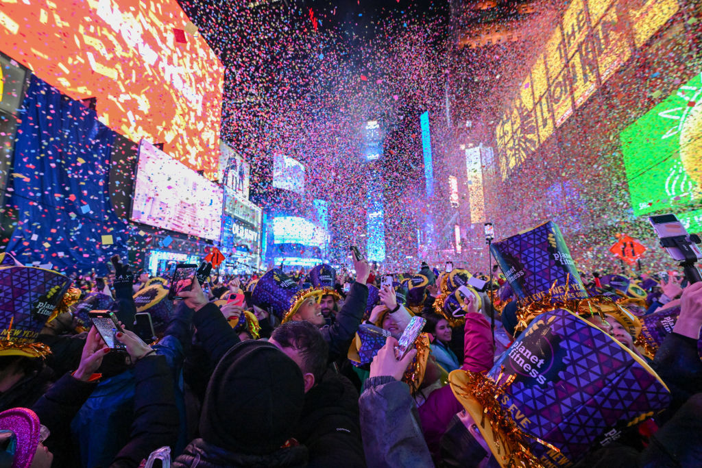 On New Year's Eve, large crowds assemble in Times Square to welcome in 2024