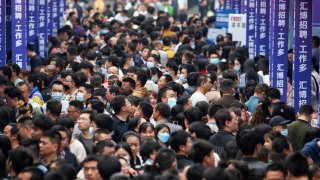 A job fair in China’s southwestern city of Chongqing on April 11, 2023.