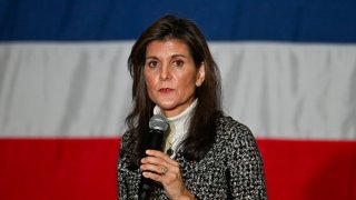 Nikki Haley hosts a rally in Conway as part of her swing in the Palmetto State leading up to the State’s primary, in Conway SC, United States on January 28, 2024. 