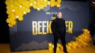 Jason Statham poses for photographers upon arrival at the UK premiere of the film 'The Beekeeper'