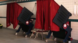 Voting booths in New Jersey