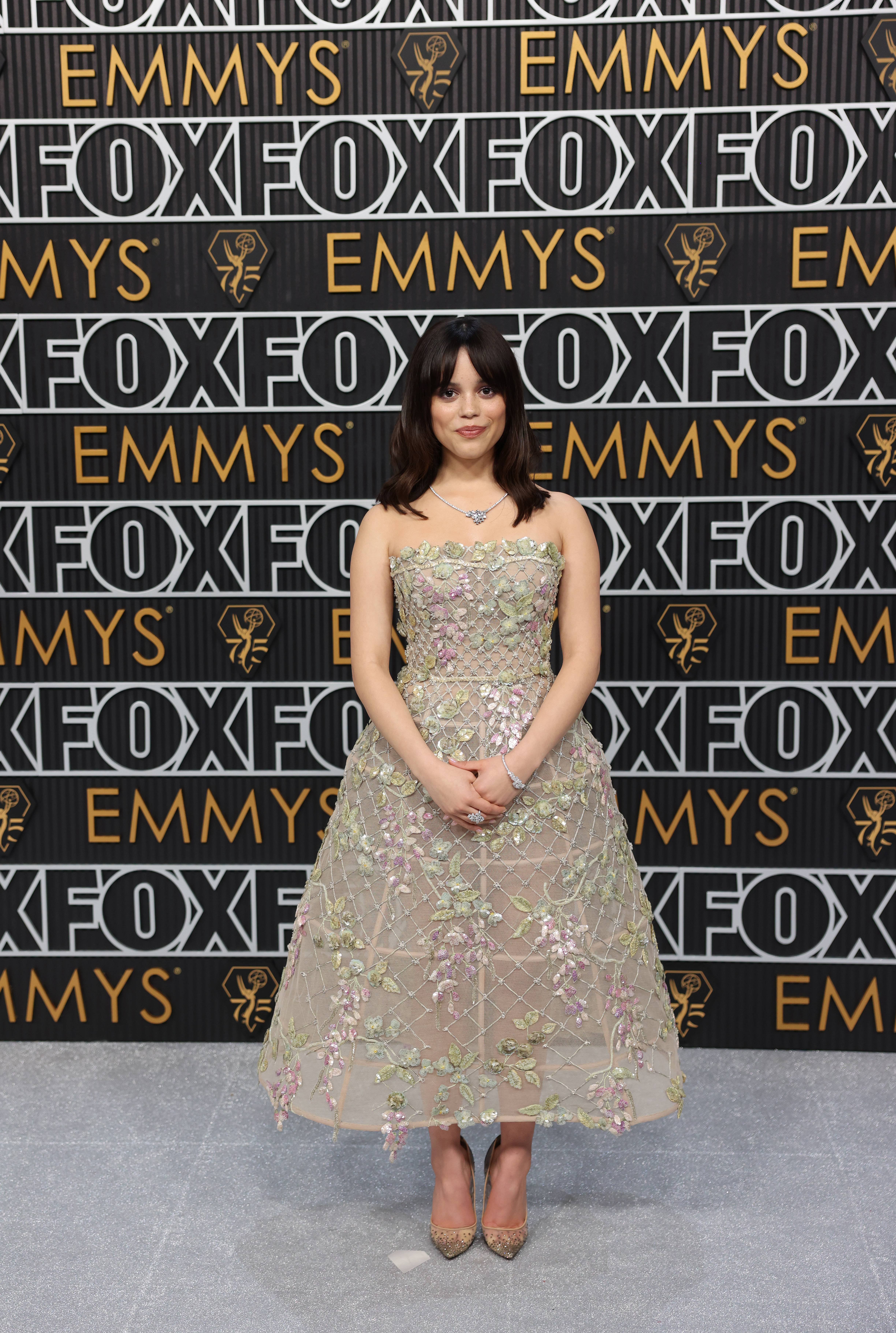 Los Angeles, CA – January 15: Jenna Ortega arriving at the 75th Primetime Emmy Awards at the Peacock Theater in Los Angeles, CA, Monday, Jan. 15, 2024. (Jay L. Clendenin / Los Angeles Times via Getty Images)