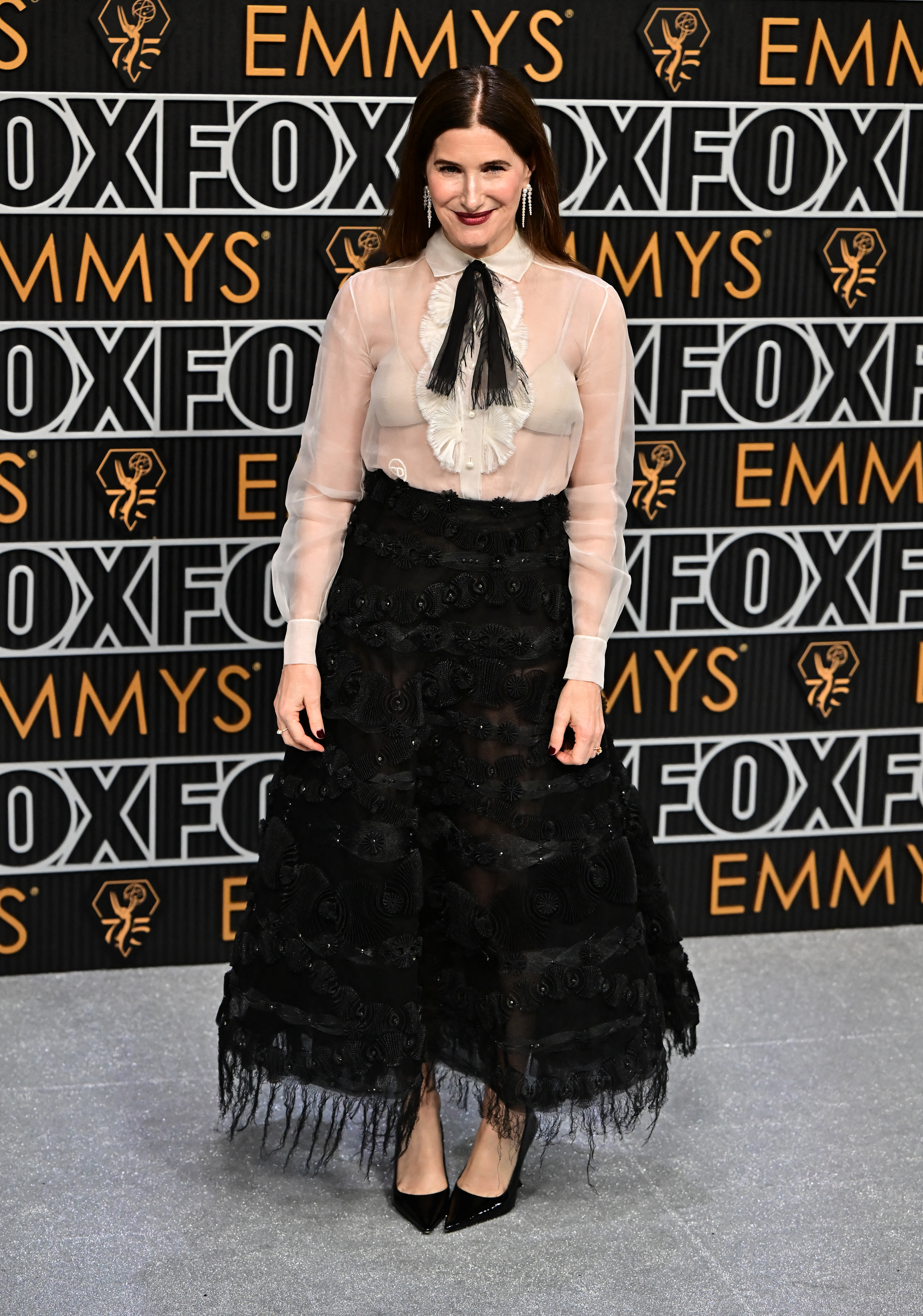 US actress Kathryn Hahn arrives for the 75th Emmy Awards at the Peacock Theatre at L.A. Live in Los Angeles on January 15, 2024. (Photo by Frederic J. Brown / AFP) (Photo by FREDERIC J. BROWN/AFP via Getty Images)