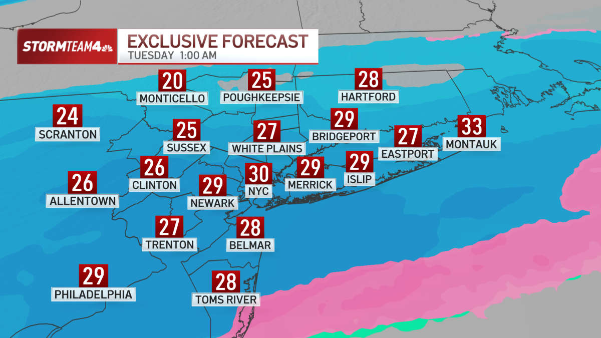 纽约周二降雪预报：来自Storm Team 4的独家逐小时预测