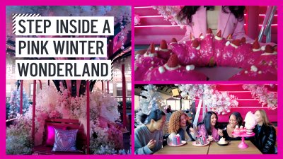 Step inside NYC's most Instagrammable pink winter wonderland