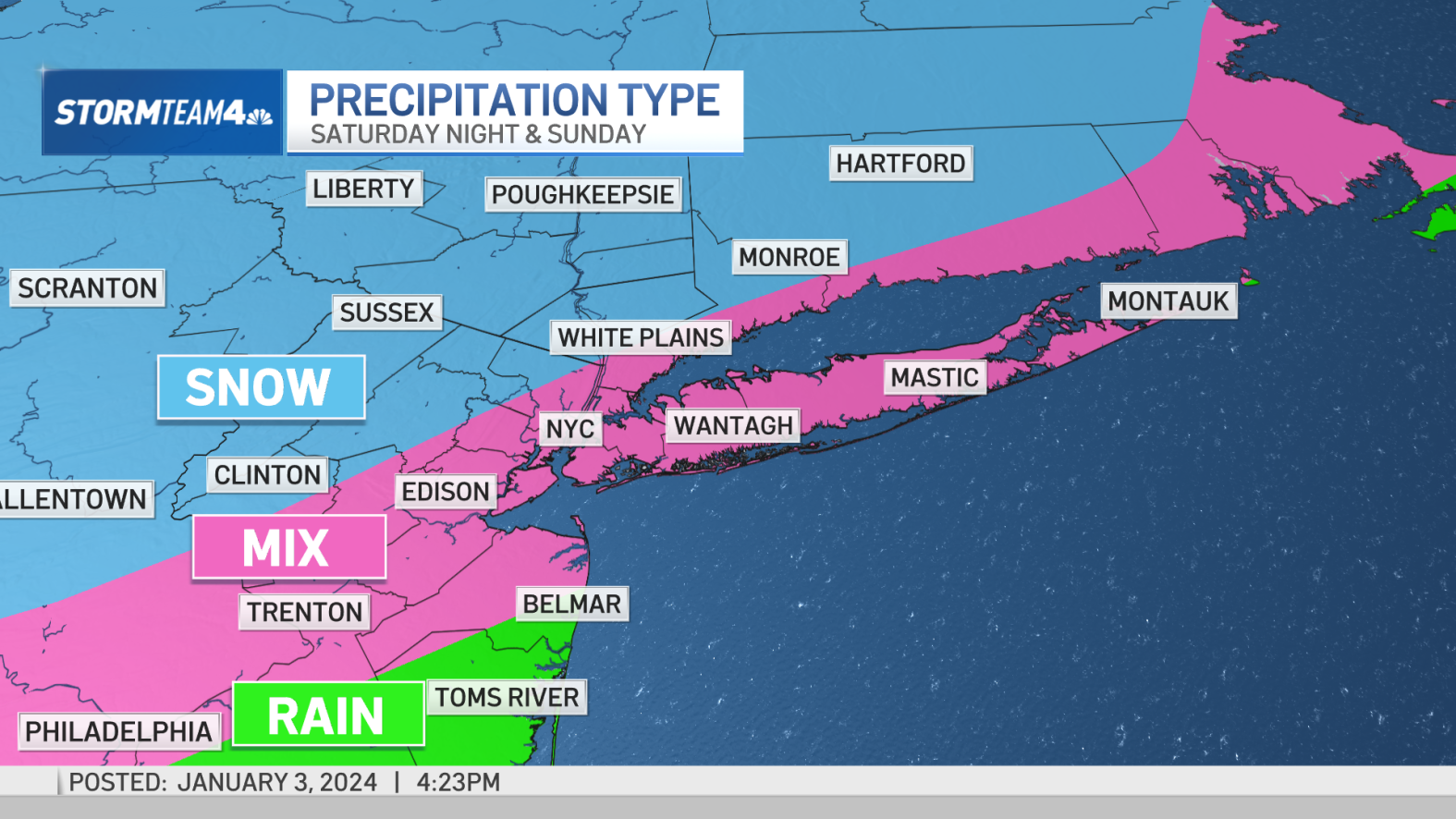 Snow forecast: How much snow could the NYC area get this weekend? – NBC ...