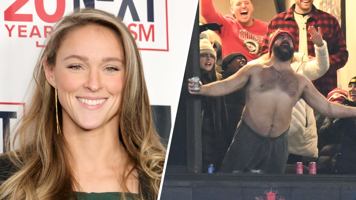 This was Kylie Kelce’s reaction to Jason Kelce going shirtless at