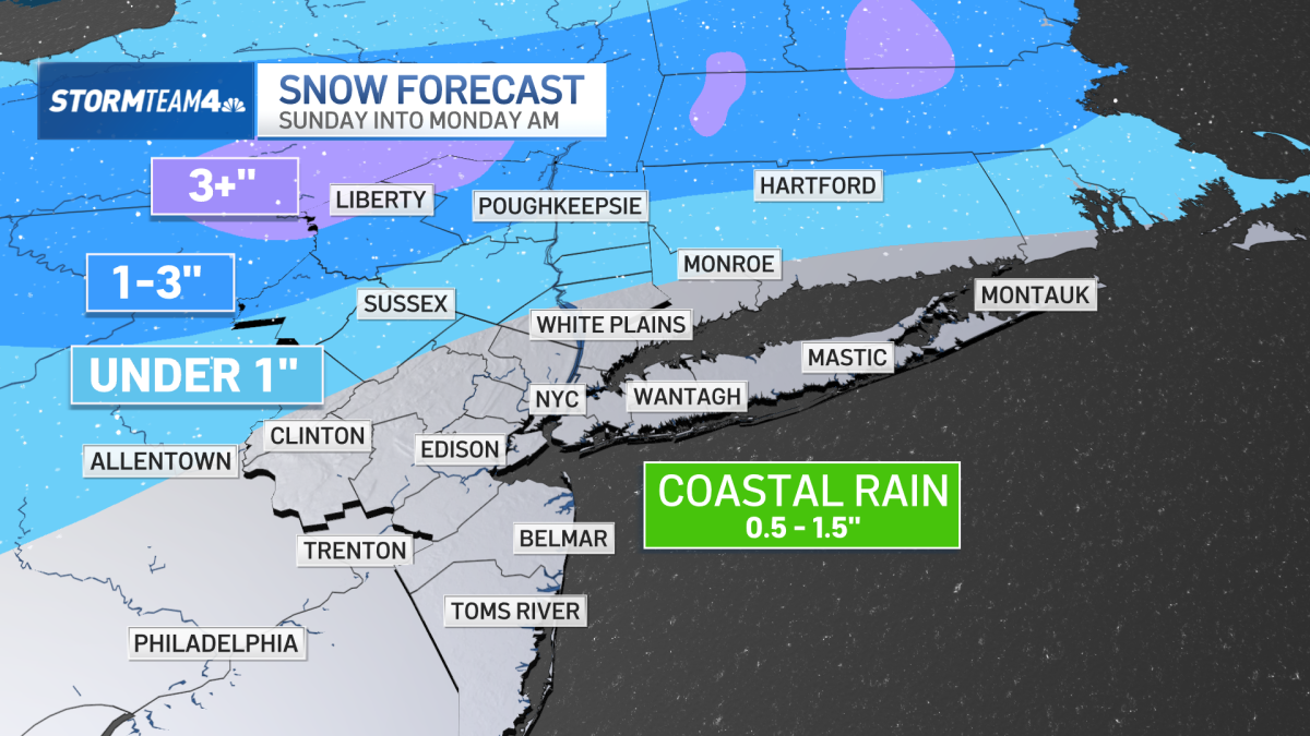 纽约市区周末即将迎来大雨，部分地区可能还会有降雪的机会