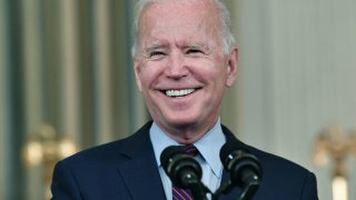 U.S. President Joe Biden delivers remarks on the debt ceiling from the State Dining Room of the White House in Washington, D.C., on Oct. 4, 2021.