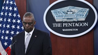 U.S. Defense Secretary Lloyd Austin speaks during a press conference at the Pentagon, Feb. 1, 2024.