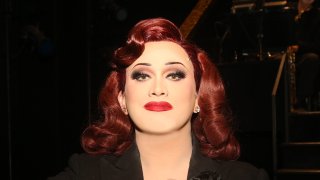 Jinkx Monsoon as "Mama Morton" poses backstage at a special performance for "Teacher's Night on Broadway" at "Chicago" on Broadway at The Ambassador Theater on February 2, 2023 in New York City. (Photo by Bruce Glikas/Getty Images)
