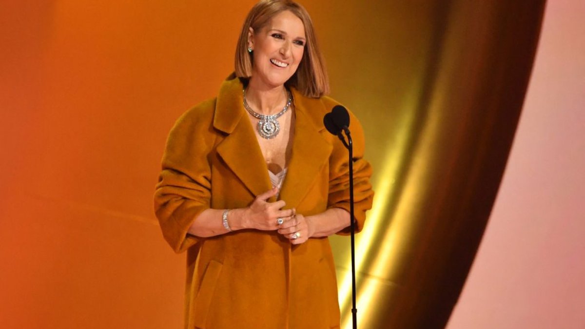 Celine Dion presents Grammy for Album of the Year NBC New York