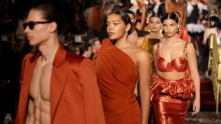 Models walk the runway during the Christian Siriano Fall/Winter 2024 Fashion Show at The Plaza Hotel on February 08, 2024 in New York City. (Photo by JP Yim/Getty Images for Christian Siriano)