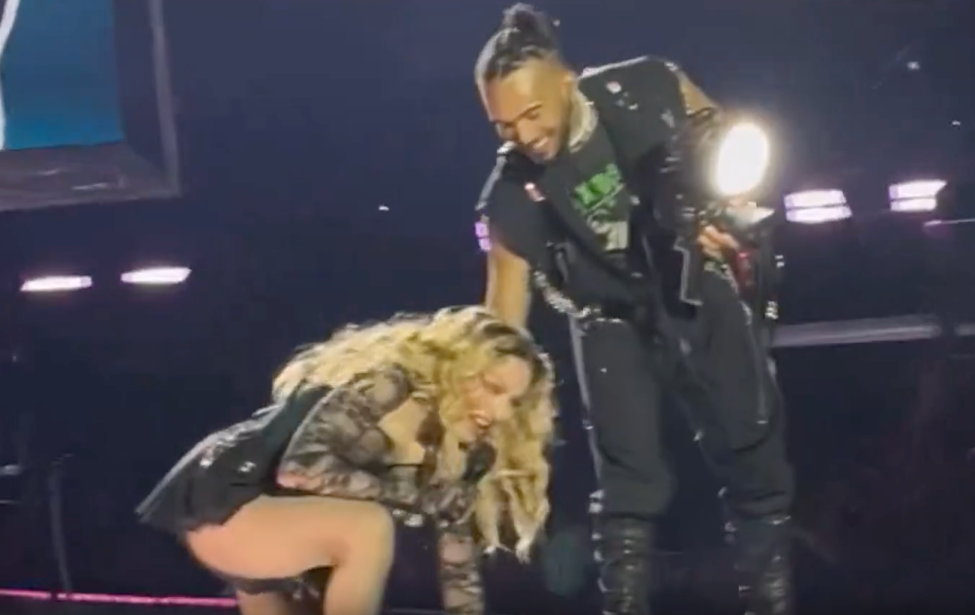 Madonna Fall Madonna falls onstage during Seattle concert stop – NBC New York