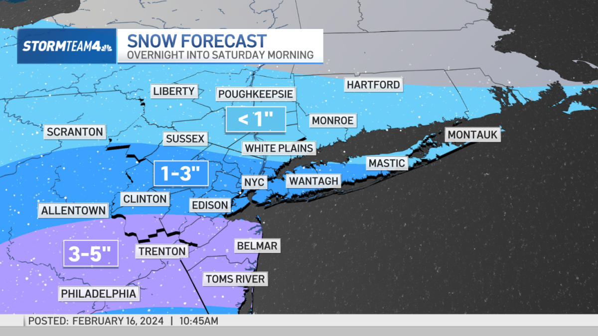 周末暴风雪来袭，纽约市和新泽西州预计积雪量略有增加