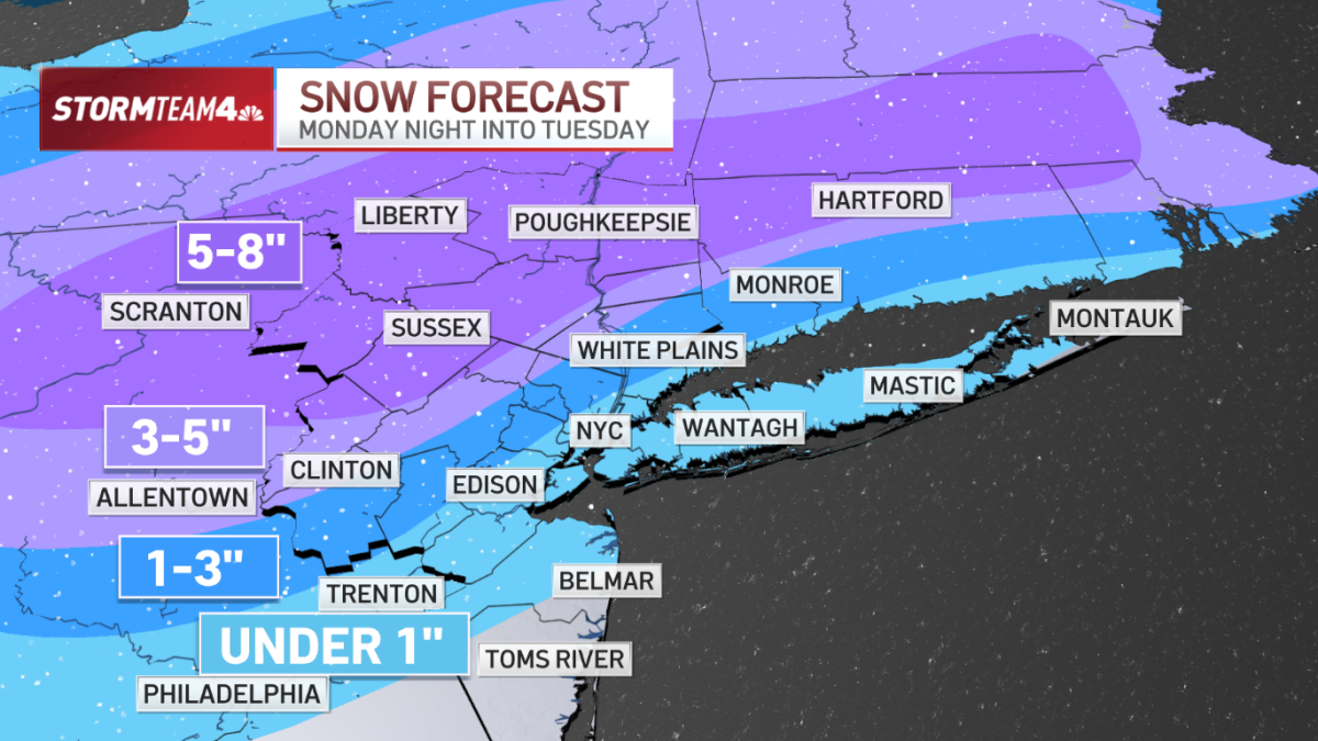 纽约市地区再次关注周一晚上的冬季暴风雪