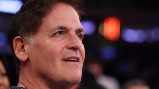 Dallas Mavericks co-owner Mark Cuban looks on against the New York Knicks during their game at Madison Square Garden on Feb. 8, 2024, in New York.