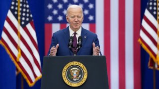 U.S. President Joe Biden delivers remarks on lowering costs for American families during a visit to Goffstown, New Hampshire, U.S., March 11, 2024. 