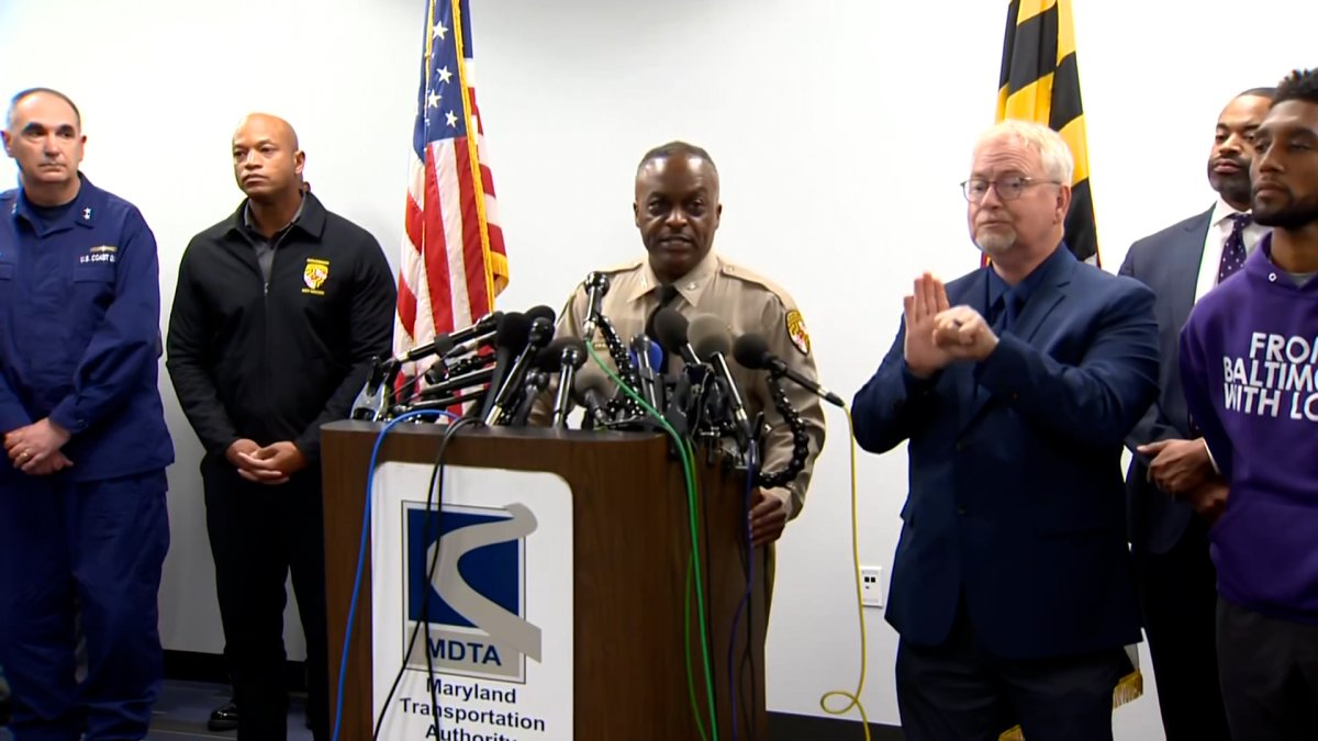 View of Officials say two bodies recovered following Baltimore bridge collapse ...
