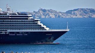 FILE: The Oosterdam cruise liner of the Holland America Line shipping company leaves the French Mediterranean port of Marseille.