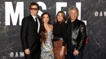 (L-R) Jake Bongiovi, Millie Bobby Brown, Dorothea Hurley, and Jon Bon Jovi