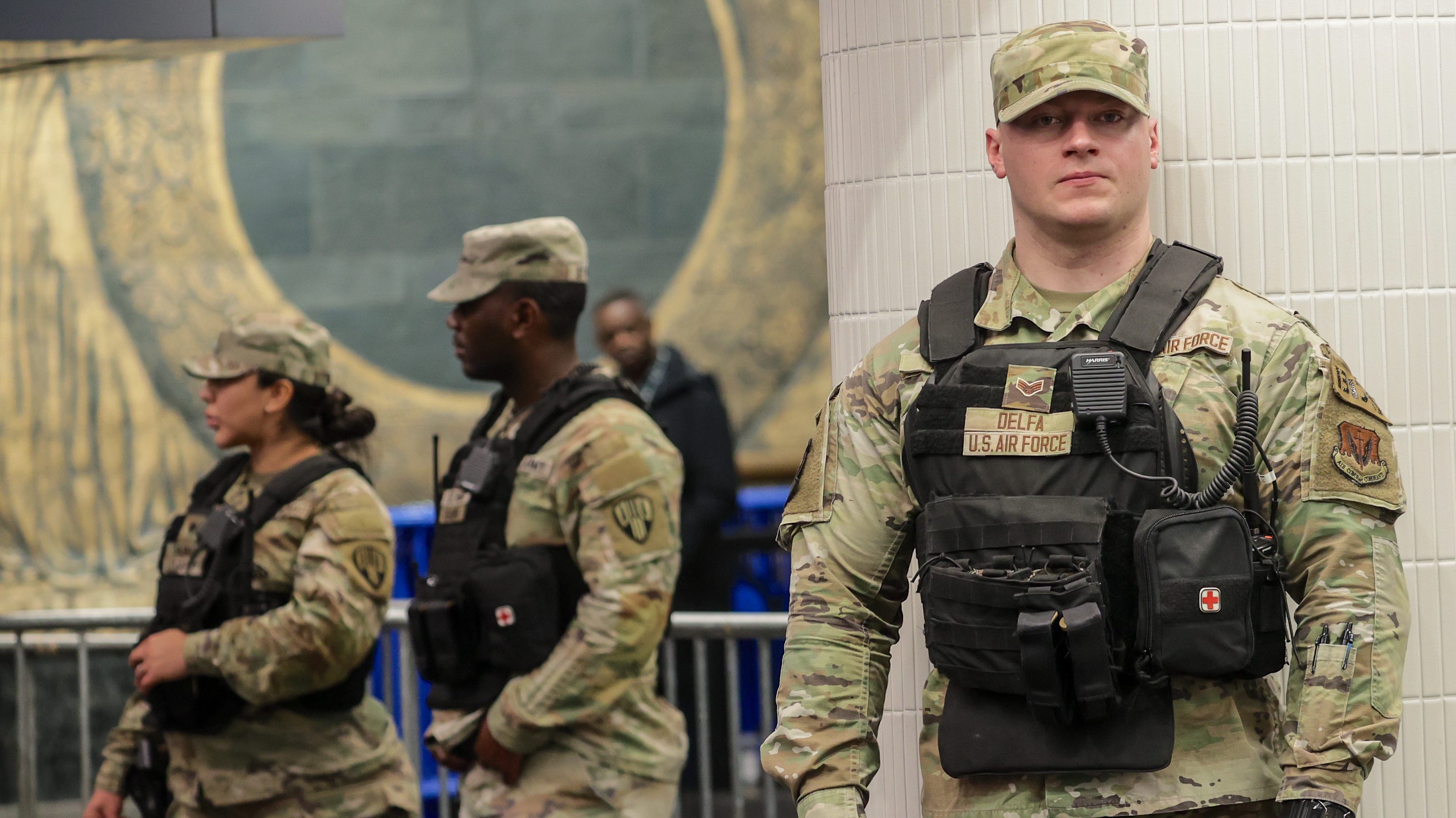 Hochul bans use of long guns as National Guard troops check bags at NYC  subway stations