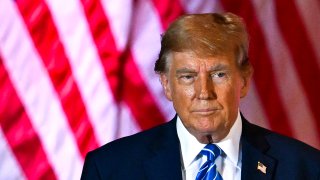 File- Former US President and 2024 presidential hopeful Donald Trump looks on during a Super Tuesday election night watch party at Mar-a-Lago Club in Palm Beach, Florida, on March 5, 2024.