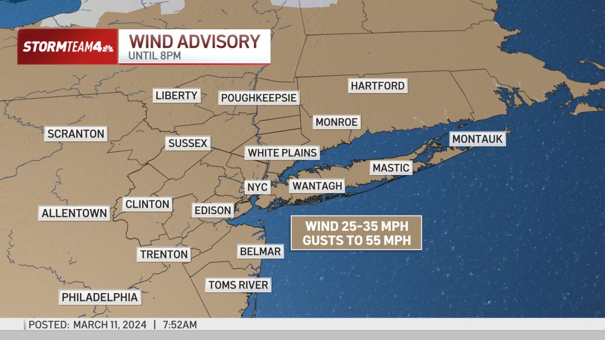 NYC weather today: Major wind threat to start week – NBC New York