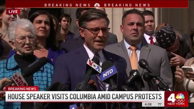 House Speaker Mike Johnson visits Columbia amid campus protests