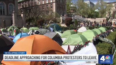 Deadline approaching for protesters to leave Columbia University