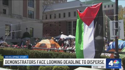 Demonstrators at Columbia University face looming deadline to disperse