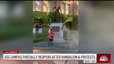 Tommy Trojan statue cleaned after vandalism