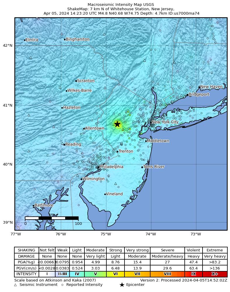 4.8 earthquake map