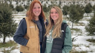 Rebekah Alstede Modery, left, and Sarah Alstede, sisters and co-owners of Alstede Farms in Chester, New Jersey.