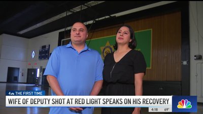 Wife of deputy shot at West Covina stop light speaks on his recovery
