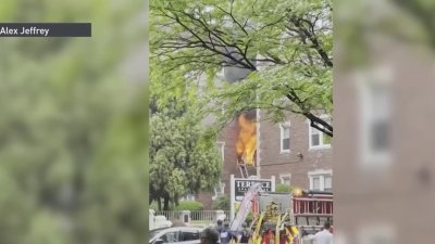 More than 100 residents displaced after a fire at an apartment building in West Philly