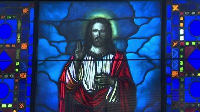 Antique Tiffany ‘Christ in Blessing' stained-glass window restored, displayed in Virginia