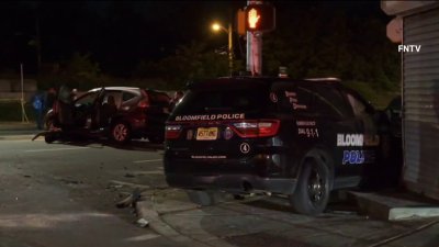 VIDEO: Police vehicles crash during pursuit in Newark
