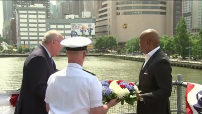Memorial Day ceremony held at Intrepid Museum in NYC, as parades go on in rain across NJ