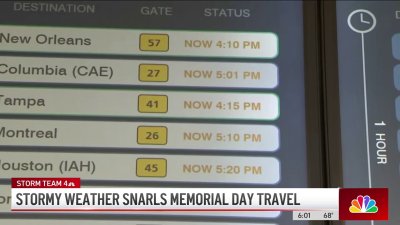 Stormy weather snarls Memorial Day travel at NYC area airports