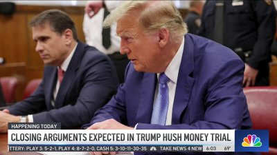 Closing arguments expected in Trump hush money trial