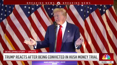 Trump reacts after being convicted in hush money trial