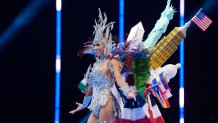 Miss USA Noelia Voigt competes in the national costume competition at the Miss Universe Beauty Pageant in San Salvador, Thursday, Nov. 16, 2023. (AP Photo/Moises Castillo)