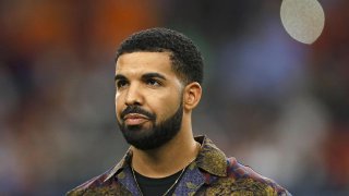 Drake attends a soccer match in 2017