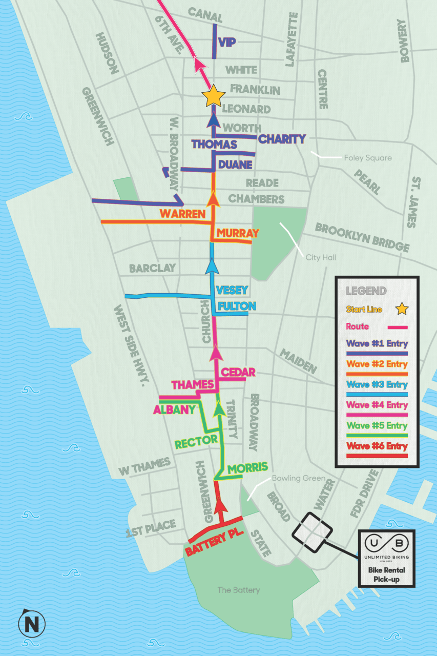 tour map offline Five boro bike tour 2024 wave map