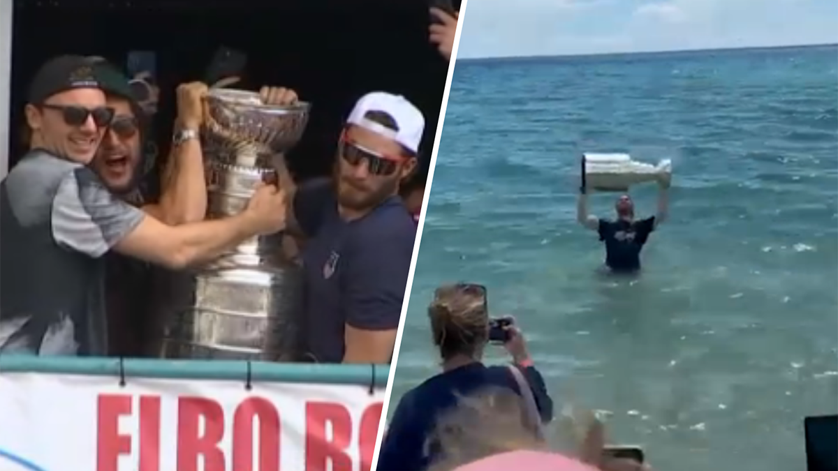 Panthers’ Tkachuk takes Stanley Cup into the ocean as wild celebration