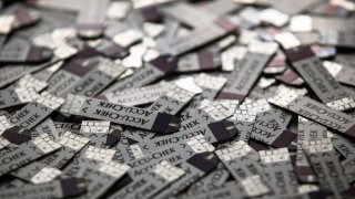 Roche Diabetes Care Inc. Accu-Chek brand glucose test strips are arranged for a photograph in the Brooklyn borough of New York, U.S., on Thursday, April 4, 2019. 