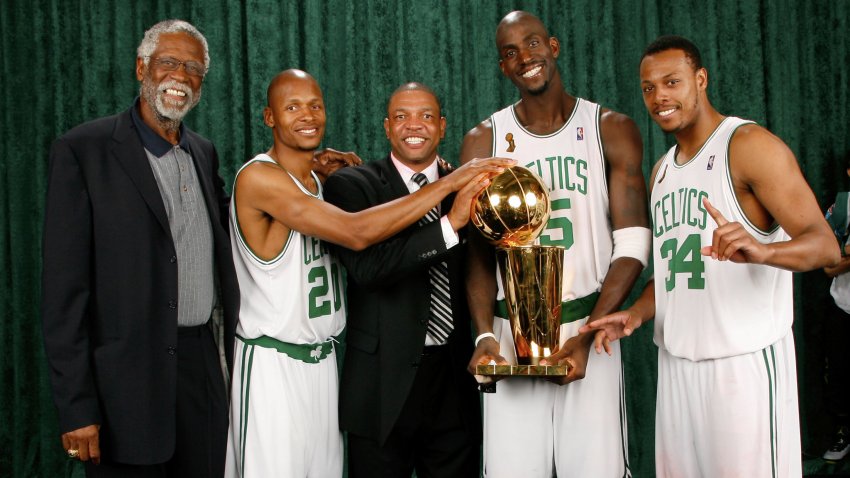 Bill Russell, Ray Allen, Doc Rivers, Kevin Garnett, and Paul Pierce